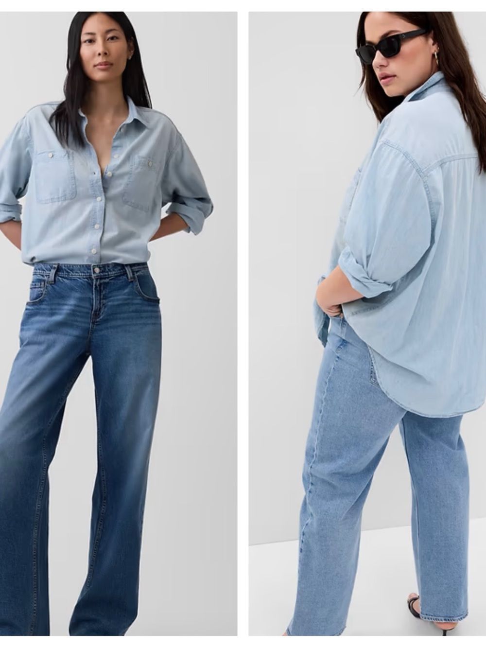 GAP Light Blue Chambray Button-Down Shirt - Picture 4 of 14